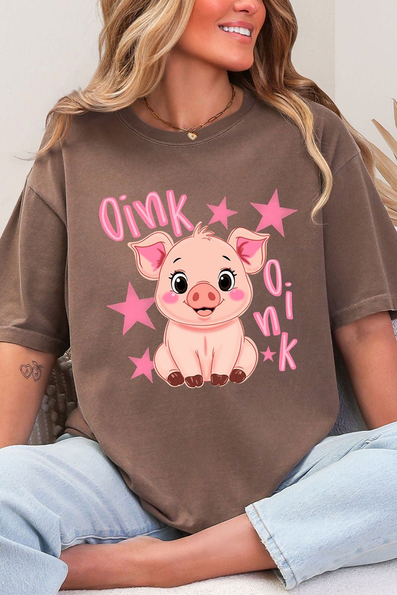 Oink Oink Shake Full Front & Back Design Comfort Colors Adult Ring-Spun Cotton Tee - Wholesale Accessory Market
