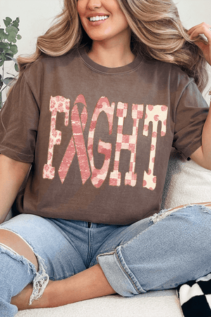 Pink Patterned Fight Comfort Colors Adult Ring-Spun Cotton Tee - Wholesale Accessory Market