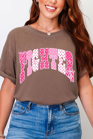 Pink Polka Pop Fighter Comfort Colors Adult Ring-Spun Cotton Tee - Wholesale Accessory Market