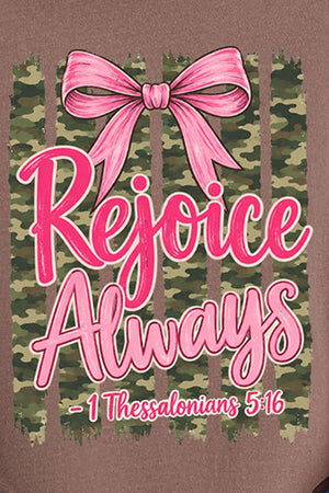 Rejoice Always Girly Camo Comfort Colors Adult Ring-Spun Cotton Tee - Wholesale Accessory Market