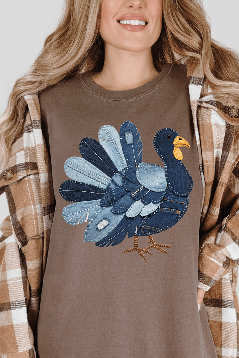 Turkey In Stitches Comfort Colors Adult Ring - Spun Cotton Tee - Wholesale Accessory Market