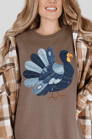 Turkey In Stitches Comfort Colors Adult Ring - Spun Cotton Tee - Wholesale Accessory Market