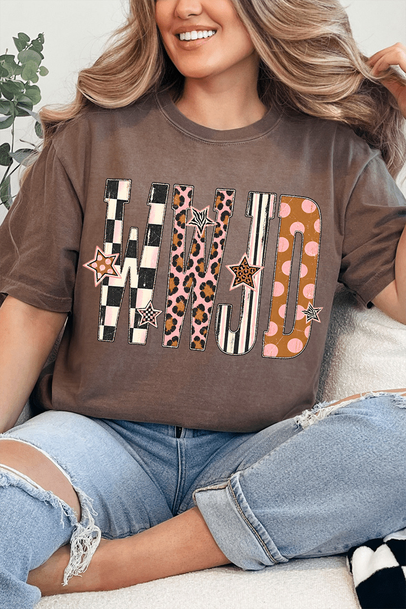 WWJD Pattern Pop Comfort Colors Adult Ring-Spun Cotton Tee - Wholesale Accessory Market