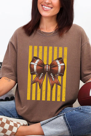 Yellow Gold Varsity Bow Comfort Colors Adult Ring-Spun Cotton Tee - Wholesale Accessory Market