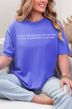 Ruin My Day Comfort Colors Adult Ring - Spun Cotton Tee - Wholesale Accessory Market