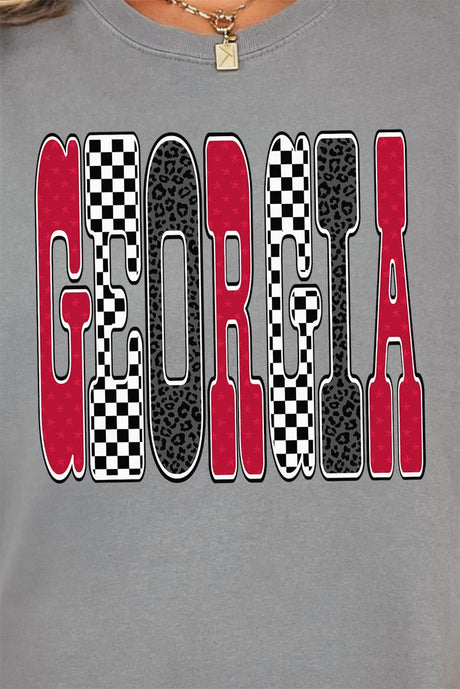 Checkered & Cheetah Georgia Comfort Colors Adult Ring - Spun Cotton Tee - Wholesale Accessory Market
