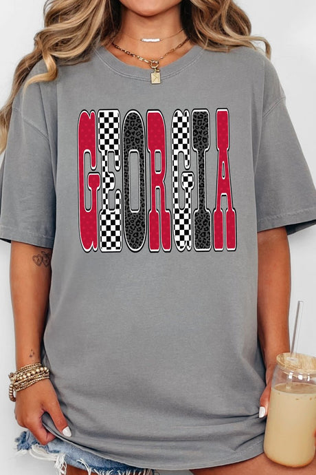 Checkered & Cheetah Georgia Comfort Colors Adult Ring - Spun Cotton Tee - Wholesale Accessory Market