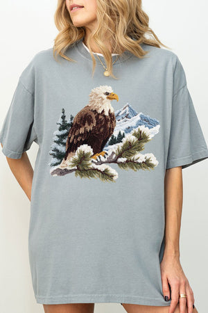 Faux Yarn Winter Eagle Comfort Colors Adult Ring - Spun Cotton Tee - Wholesale Accessory Market