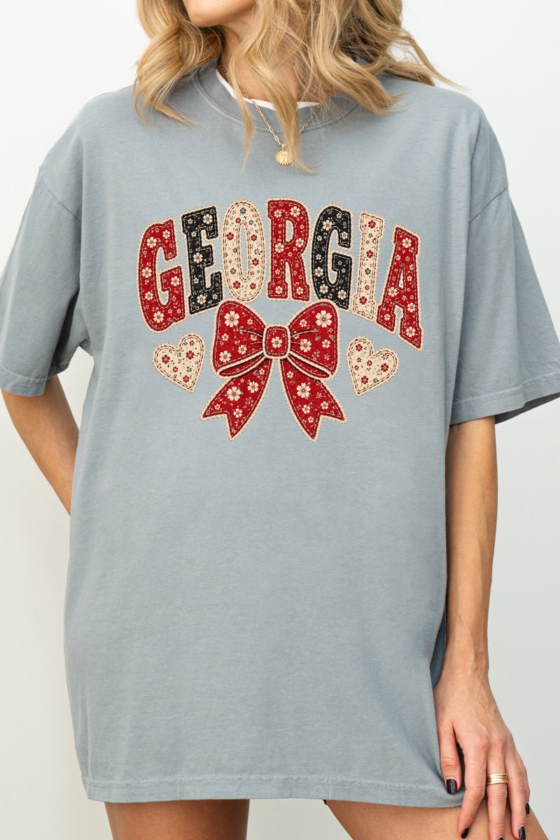 Georgia Blooming Bow Comfort Colors Adult Ring-Spun Cotton Tee - Wholesale Accessory Market