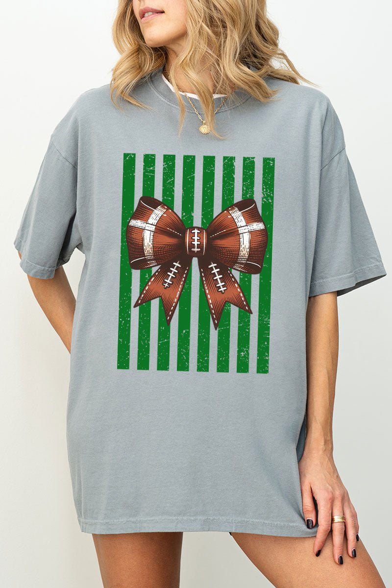 Green Varsity Bow Comfort Colors Adult Ring-Spun Cotton Tee - Wholesale Accessory Market