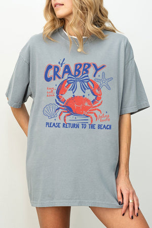 If Crabby Please Return To The Beach Comfort Colors Adult Ring - Spun Cotton Tee - Wholesale Accessory Market