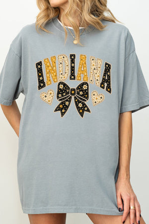 Indiana Blooming Bow Comfort Colors Adult Ring-Spun Cotton Tee - Wholesale Accessory Market