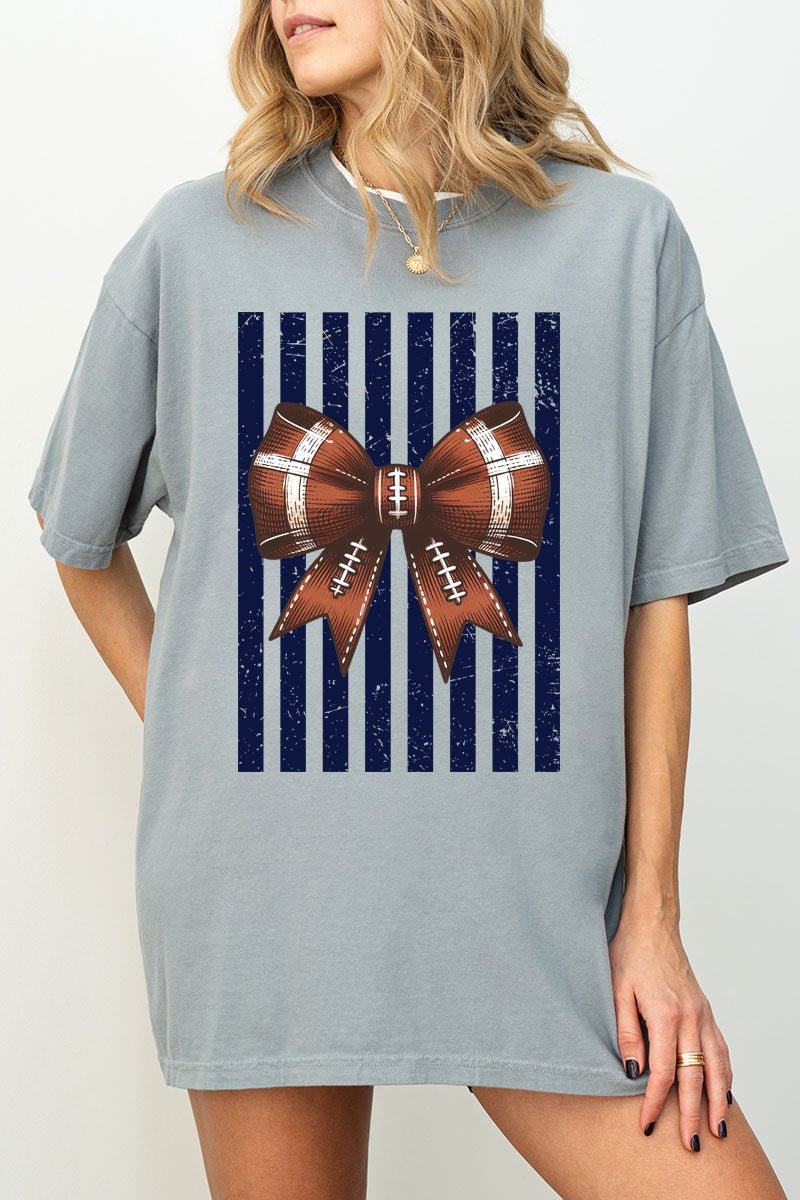 Navy Varsity Bow Comfort Colors Adult Ring-Spun Cotton Tee - Wholesale Accessory Market