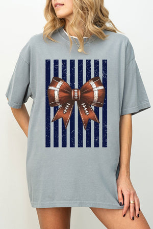 Navy Varsity Bow Comfort Colors Adult Ring-Spun Cotton Tee - Wholesale Accessory Market