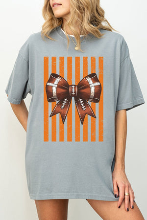 Orange Varsity Bow Comfort Colors Adult Ring-Spun Cotton Tee - Wholesale Accessory Market