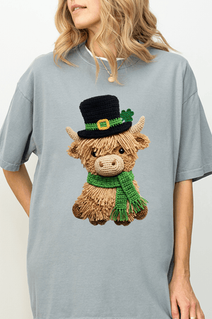 Shamrock & Moo Faux Yarn Comfort Colors Adult Ring - Spun Cotton Tee - Wholesale Accessory Market