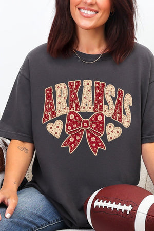 Arkansas Blooming Bow Comfort Colors Adult Ring-Spun Cotton Tee - Wholesale Accessory Market