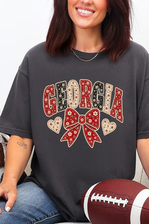 Georgia Blooming Bow Comfort Colors Adult Ring-Spun Cotton Tee - Wholesale Accessory Market