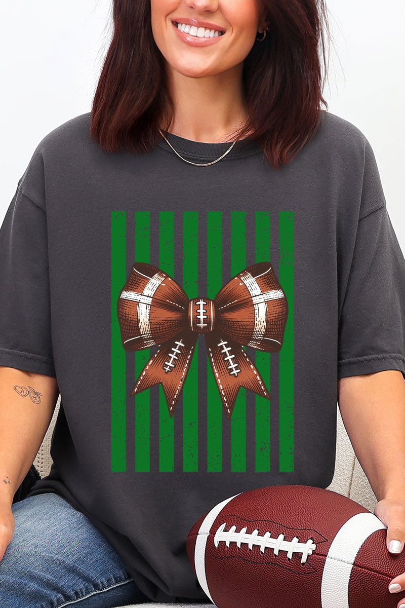 Green Varsity Bow Comfort Colors Adult Ring-Spun Cotton Tee - Wholesale Accessory Market