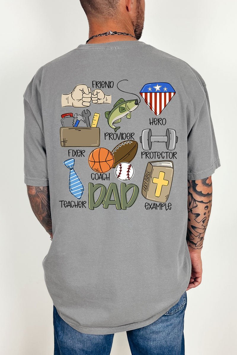 Dad Things Front & Back Comfort Colors Adult Ring - Spun Cotton Tee - Wholesale Accessory Market