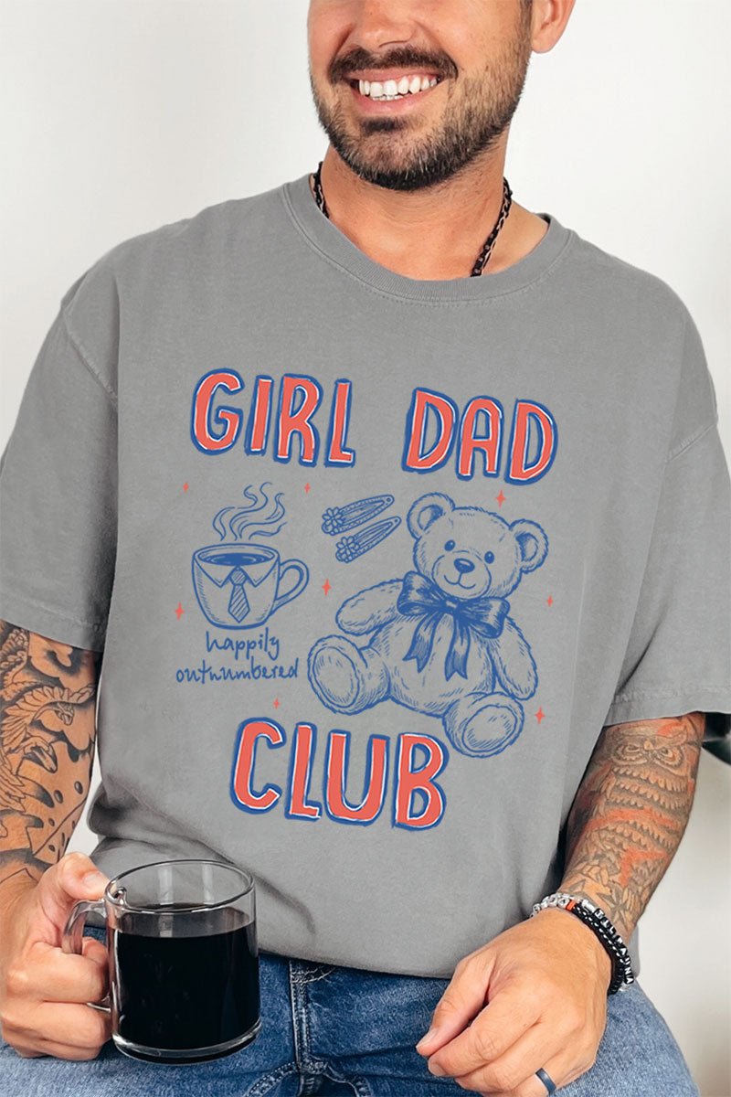 Happily Outnumbered Girl Dad Club Comfort Colors Adult Ring - Spun Cotton Tee - Wholesale Accessory Market