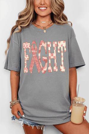 Pink Patterned Fight Comfort Colors Adult Ring-Spun Cotton Tee - Wholesale Accessory Market