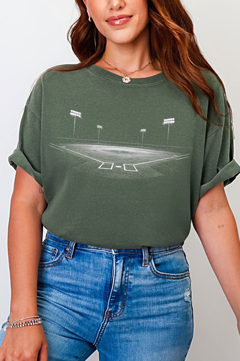 Baseball Lights Comfort Colors Adult Ring - Spun Cotton Tee - Wholesale Accessory Market