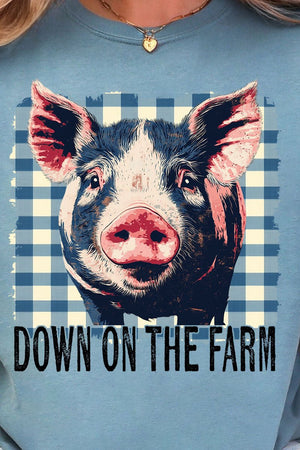 Down On The Farm Pig Comfort Colors Adult Ring - Spun Cotton Tee - Wholesale Accessory Market