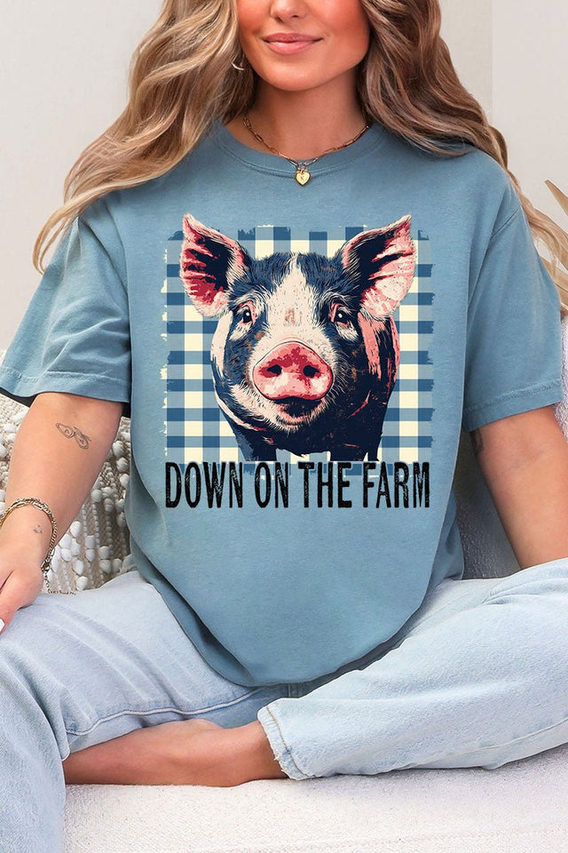 Down On The Farm Pig Comfort Colors Adult Ring - Spun Cotton Tee - Wholesale Accessory Market