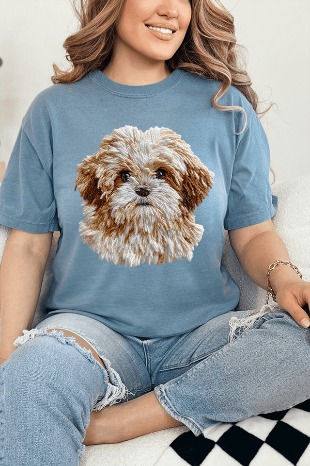 Faux Yarn Shih Tzu Comfort Colors Adult Ring - Spun Cotton Tee - Wholesale Accessory Market