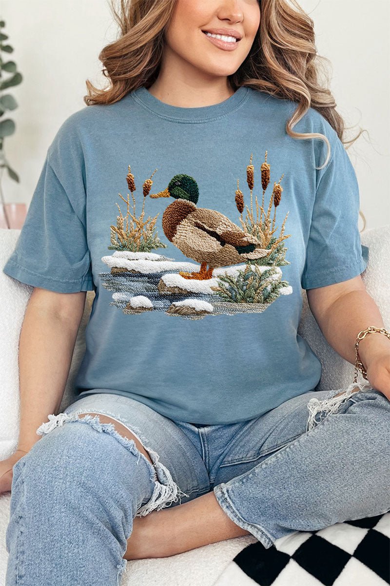 Faux Yarn Winter Mallard Comfort Colors Adult Ring - Spun Cotton Tee - Wholesale Accessory Market