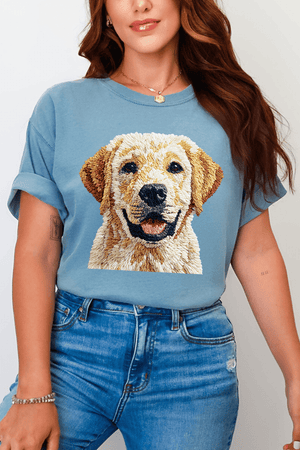 Faux Yarn Yellow Labrador Retriever Comfort Colors Adult Ring - Spun Cotton Tee - Wholesale Accessory Market