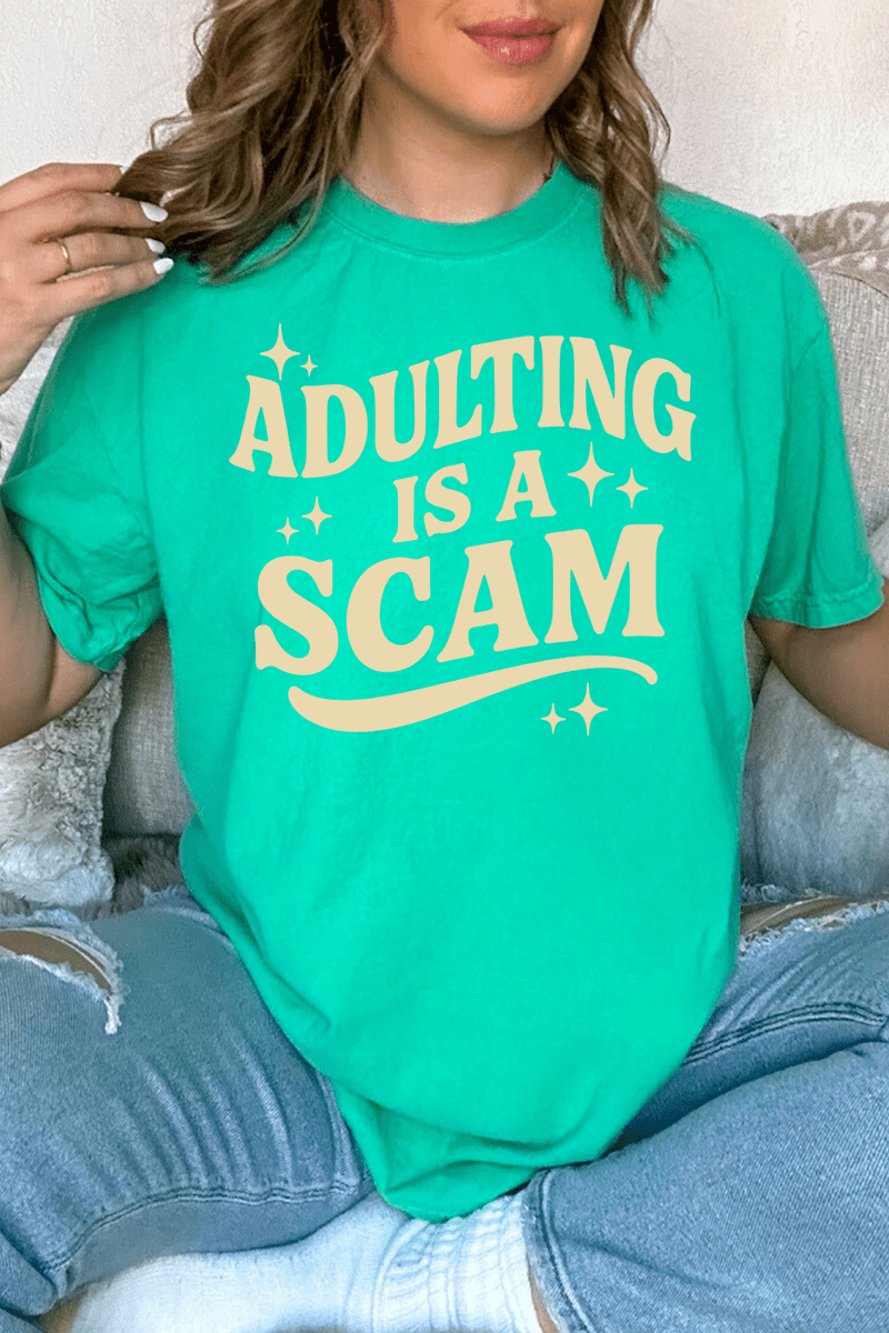 Adulting Is A Scam Comfort Colors Adult Ring - Spun Cotton Tee - Wholesale Accessory Market
