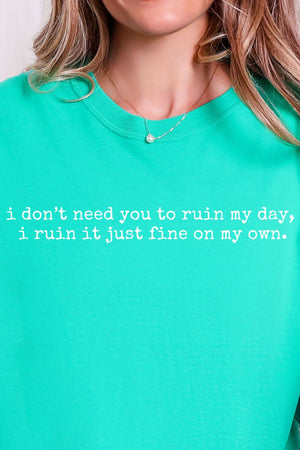 Ruin My Day Comfort Colors Adult Ring - Spun Cotton Tee - Wholesale Accessory Market