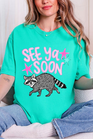 See You Soon Raccoon Full Front & Back Design Comfort Colors Adult Ring - Spun Cotton Tee - Wholesale Accessory Market