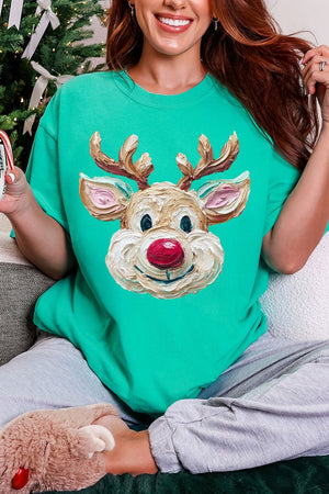 The Colorful Painted Deer Comfort Colors Adult Ring - Spun Cotton Tee - Wholesale Accessory Market