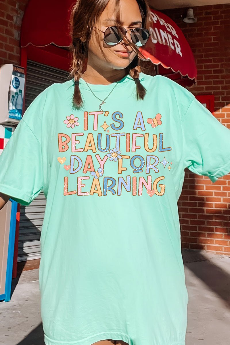 Beautiful Day For Learning Comfort Colors Adult Ring - Spun Cotton Tee - Wholesale Accessory Market