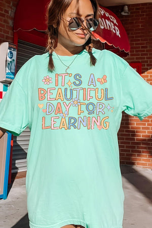 Beautiful Day For Learning Comfort Colors Adult Ring - Spun Cotton Tee - Wholesale Accessory Market