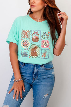 Blossom Bunny Patch Comfort Colors Adult Ring - Spun Cotton Tee - Wholesale Accessory Market