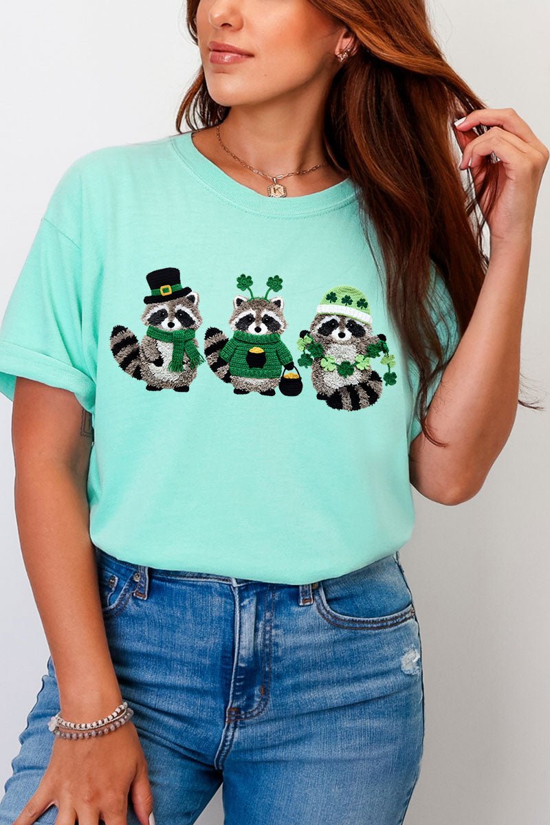Faux Yarn Clover Crew Comfort Colors Adult Ring - Spun Cotton Tee - Wholesale Accessory Market