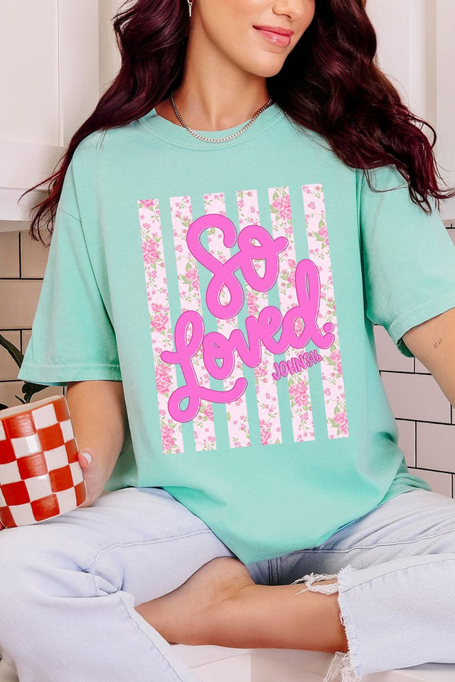 Floral So Loved Comfort Colors Adult Ring - Spun Cotton Tee - Wholesale Accessory Market