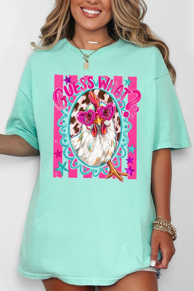 Guess What Chicken Butt Full Front & Back Design Comfort Colors Adult Ring - Spun Cotton Tee - Wholesale Accessory Market