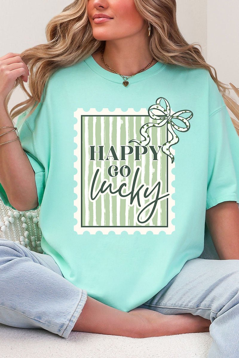 Happy Go Lucky Comfort Colors Adult Ring - Spun Cotton Tee - Wholesale Accessory Market
