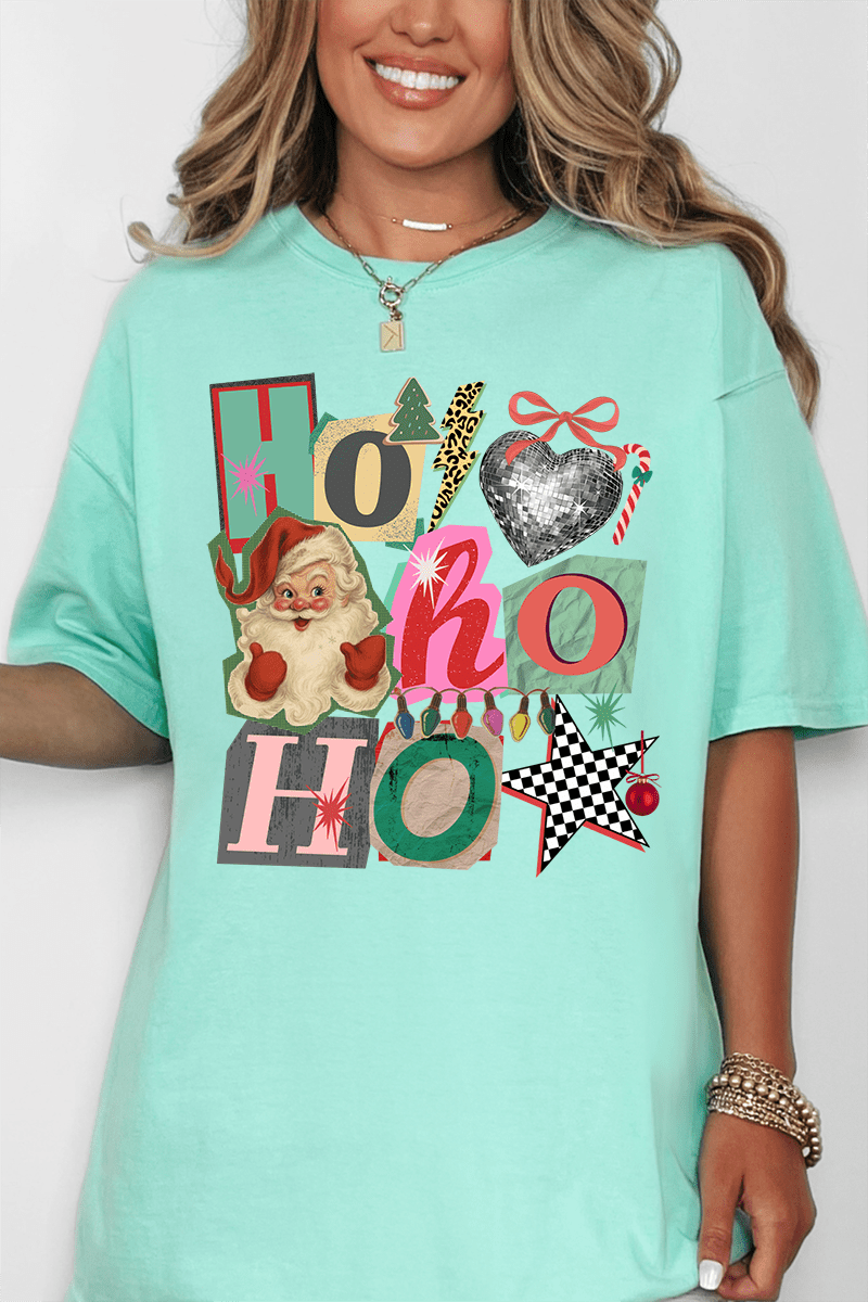 Ho Ho Retro Christmas Comfort Colors Adult Ring - Spun Cotton Tee - Wholesale Accessory Market