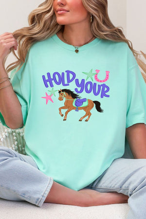 Hold Your Horses Comfort Colors Adult Ring - Spun Cotton Tee - Wholesale Accessory Market