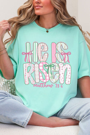 Lace & Bloom He Is Risen Comfort Colors Adult Ring - Spun Cotton Tee - Wholesale Accessory Market