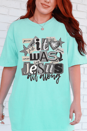 Monochromatic Jesus All Along Comfort Colors Adult Ring - Spun Cotton Tee - Wholesale Accessory Market