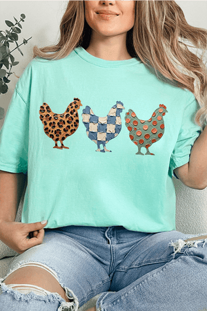 Painted Hen Trio Comfort Colors Adult Ring-Spun Cotton Tee - Wholesale Accessory Market