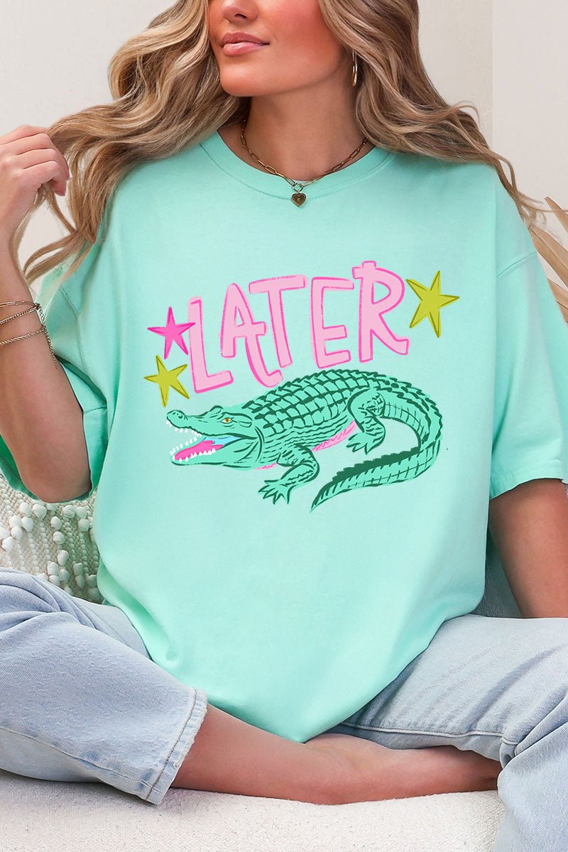 Pink Later Gator Comfort Colors Adult Ring - Spun Cotton Tee - Wholesale Accessory Market