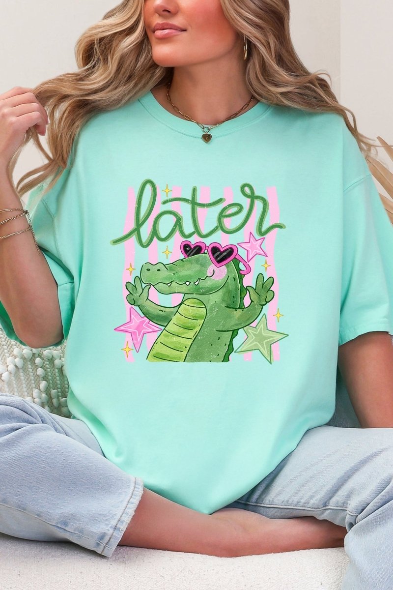 Preppy Later Gator Comfort Colors Adult Ring - Spun Cotton Tee - Wholesale Accessory Market